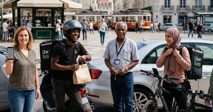 Casting motoristas Uber e estafetas Uber Eats reais para campanha publicitária internacional em Lisboa