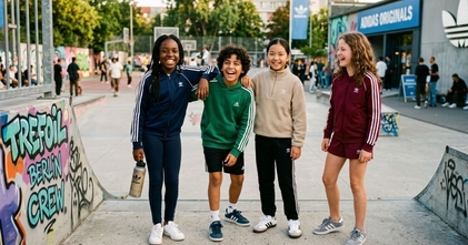 casting internacional crianças multiétnicas entre os 10 e os 13 anos para marca desportiva alemã de lifestyle
