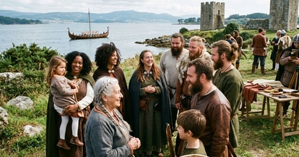 casting figurantes para projeto fotográfico vikings de Catoira em Vilagarcía de Arousa