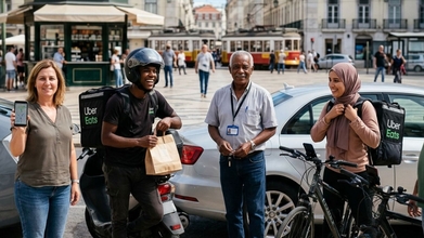 Casting motoristas Uber e estafetas Uber Eats reais para campanha publicitária internacional em Lisboa