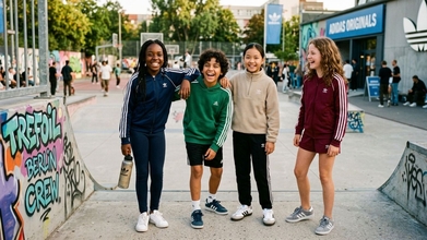 casting internacional crianças multiétnicas entre os 10 e os 13 anos para marca desportiva alemã de lifestyle
