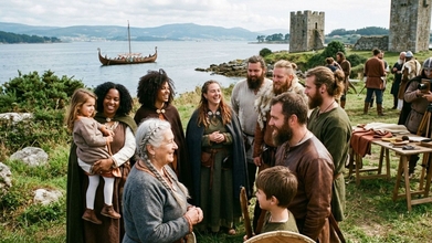 casting figurantes para projeto fotográfico vikings de Catoira em Vilagarcía de Arousa
