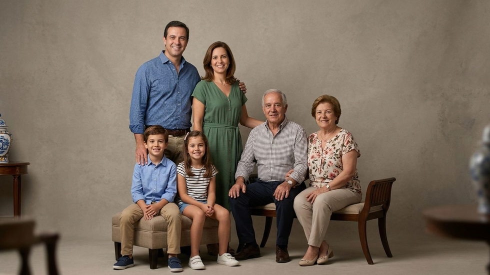 Casting para família portuguesa multigeracional em publicidade na Área Metropolitana de Lisboa