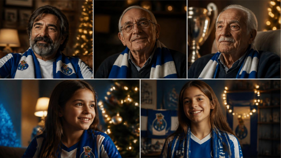 Casting homens dos 50 aos 80 anos e raparigas dos 6 aos 15 anos para anúncio de Natal do FC Porto